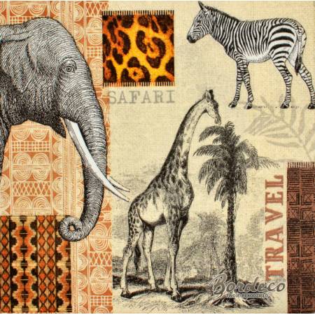 Serwetka decoupage firmy PAPER+DESIGN safari 33x33cm